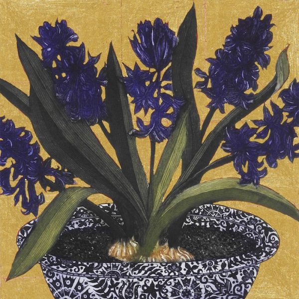 Dark Hyacinths with gold leaf