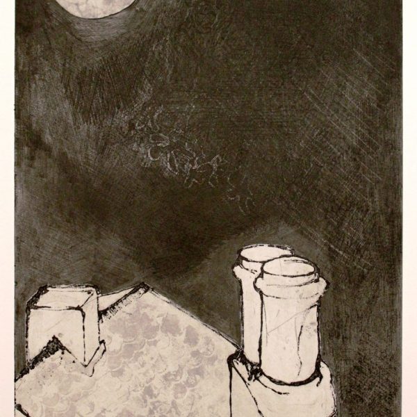 NiamhMcGuinne_Moonlit roof_2010_etching on paper_(50cmx30cm)_63.4x41.5cm_6.5cm_250euro