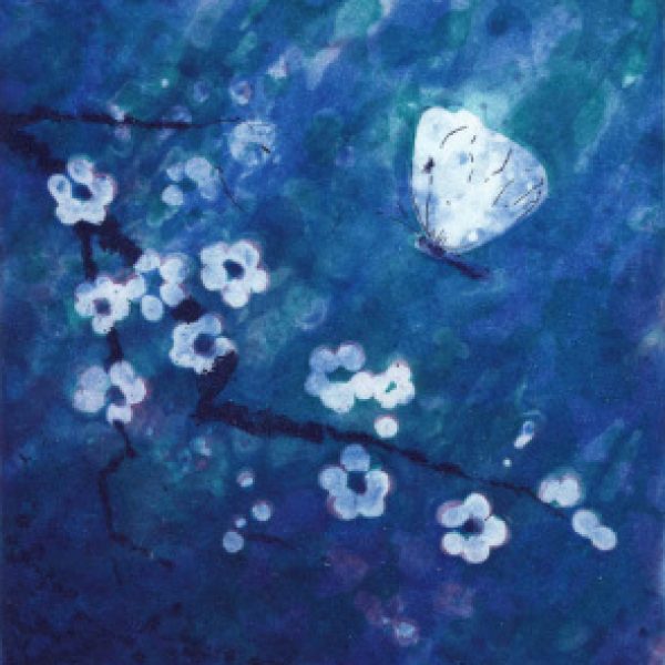 Blue Blossoms and Butterfly, Robert Russell