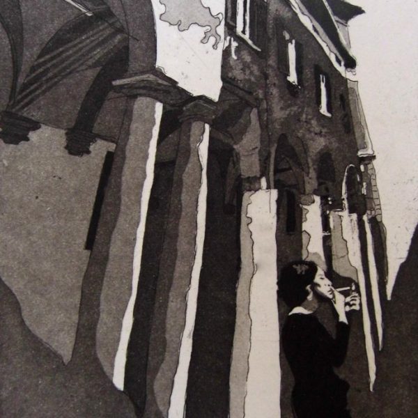 Title: Vice: A Re-Enactment Medium: Copper Plate Etching Plate Size: 12 (w) x 21.5 (h) cm Unframed Price: €170 Framed Price: €220