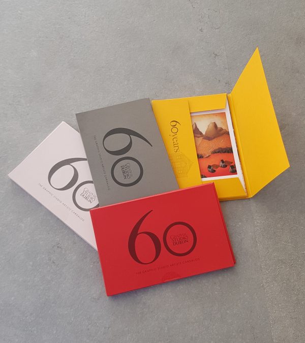 Graphic Studio Dublin: CARDALOG 60 years of GSD-2020, 4 packs- red, yellow, pink, grey