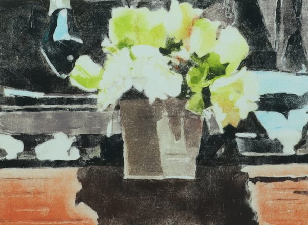Julie Ann Haines-Yellow Roses, Dublin-etching