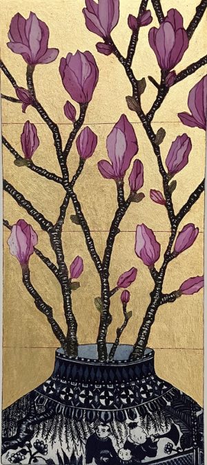 Graphic Studio Dublin • Jean Bardon: Graphic Studio Dublin: Chinese Jar and Magnolia Graphic Studio Dublin • Jean Bardon: jeanbardon-chinesejarandmagnolia-etching-goldleaf-print-dublin-gallery