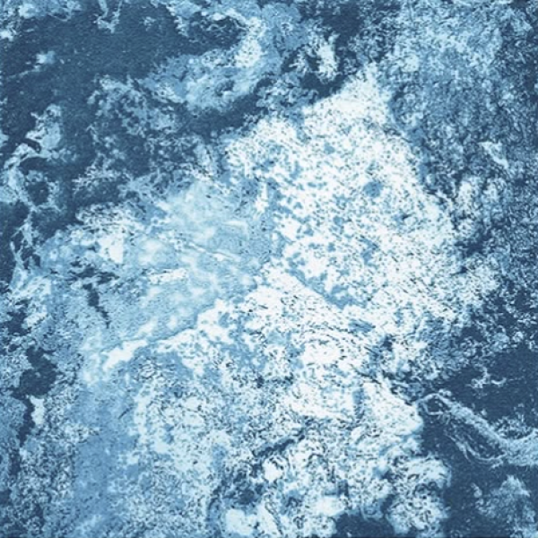 mareehensey-surface Tension, Blue Hue, 2023, open bite, aquatint, etch, 38 x 34, 10cm printed area