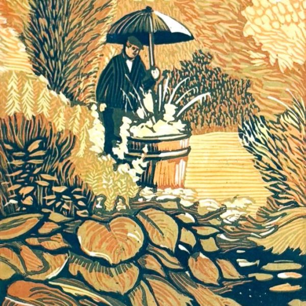 Rainy day in a garden