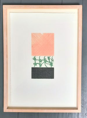 Graphic Studio Dublin • John Noel Smith: Untitled (Peach, Green Flowers, Black) (Framed)
