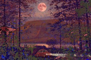 Graphic Studio Dublin • Niall Naessens: VW Beetle and the Rising Moon